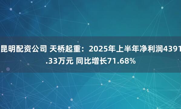 昆明配资公司 天桥起重：2025年上半年净利润4391.33万元 同比增长71.68%